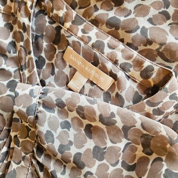 BANANA REPUBLIC - Neutral organic print 3/4 sleeve blouse - Picture 11 of 11